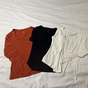 Gently used long sleeves shirts   - Black, White, and Brown
